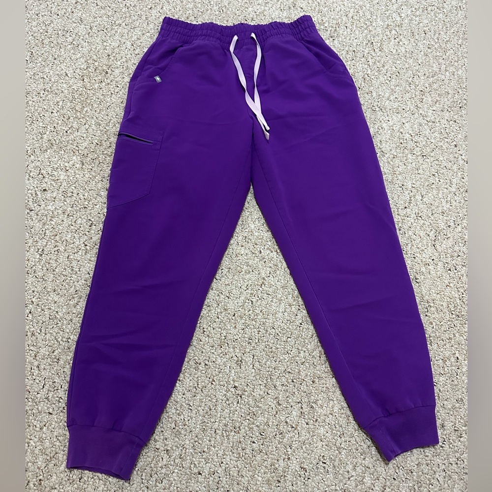 #1 Figs Purple High Waisted Jogger Bottoms